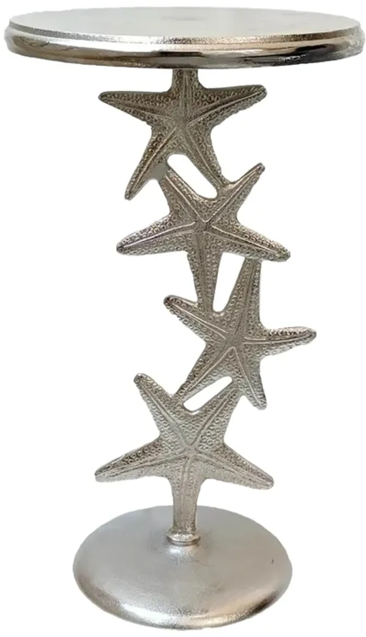 Metal, 14"d/25"h, Silver Starfish Side Table, Kd