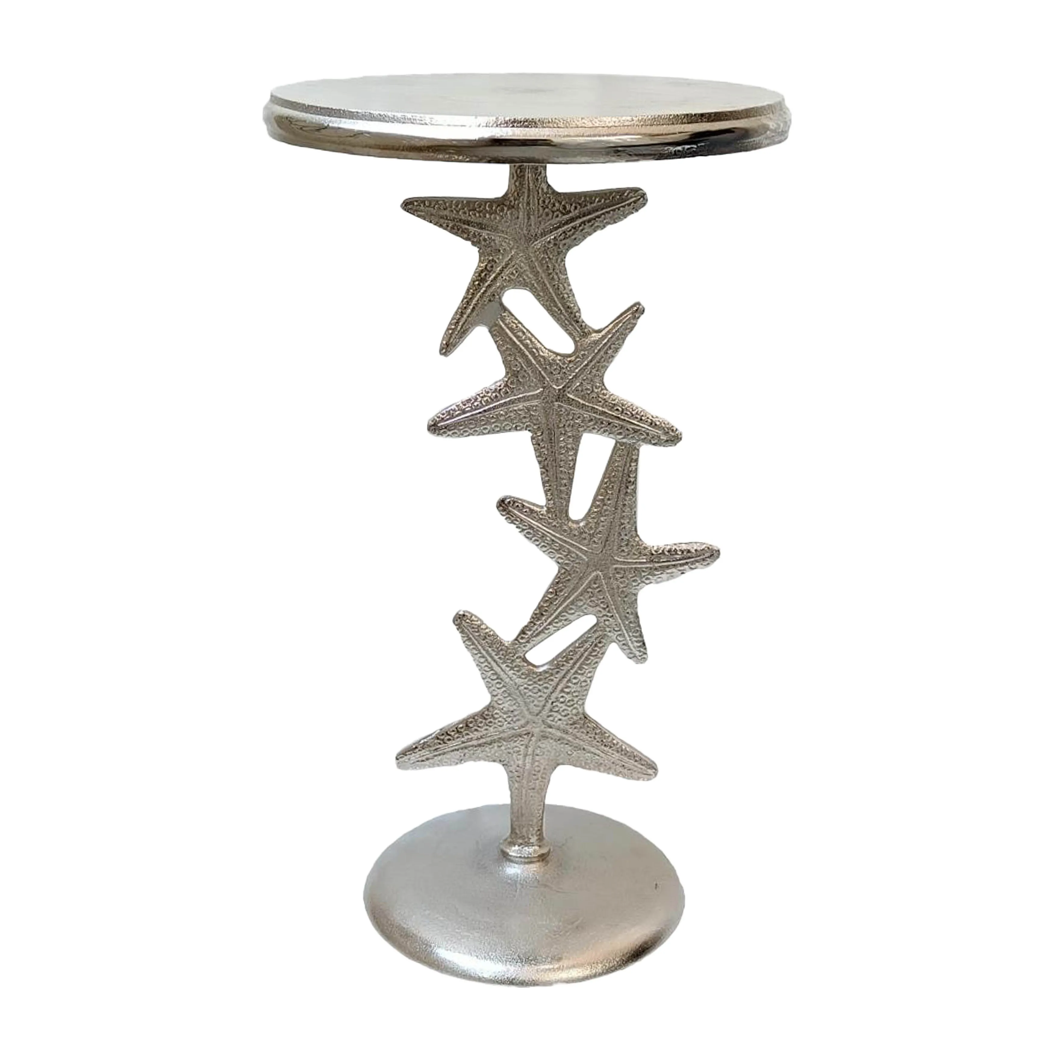 Metal, 14"d/25"h, Silver Starfish Side Table, Kd