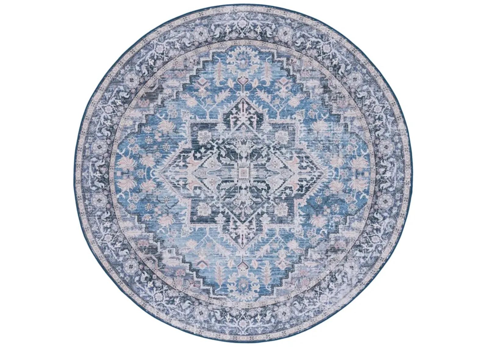 TUCSON 137 M/W S/R BLUE  4' x 4' Round Round Rug