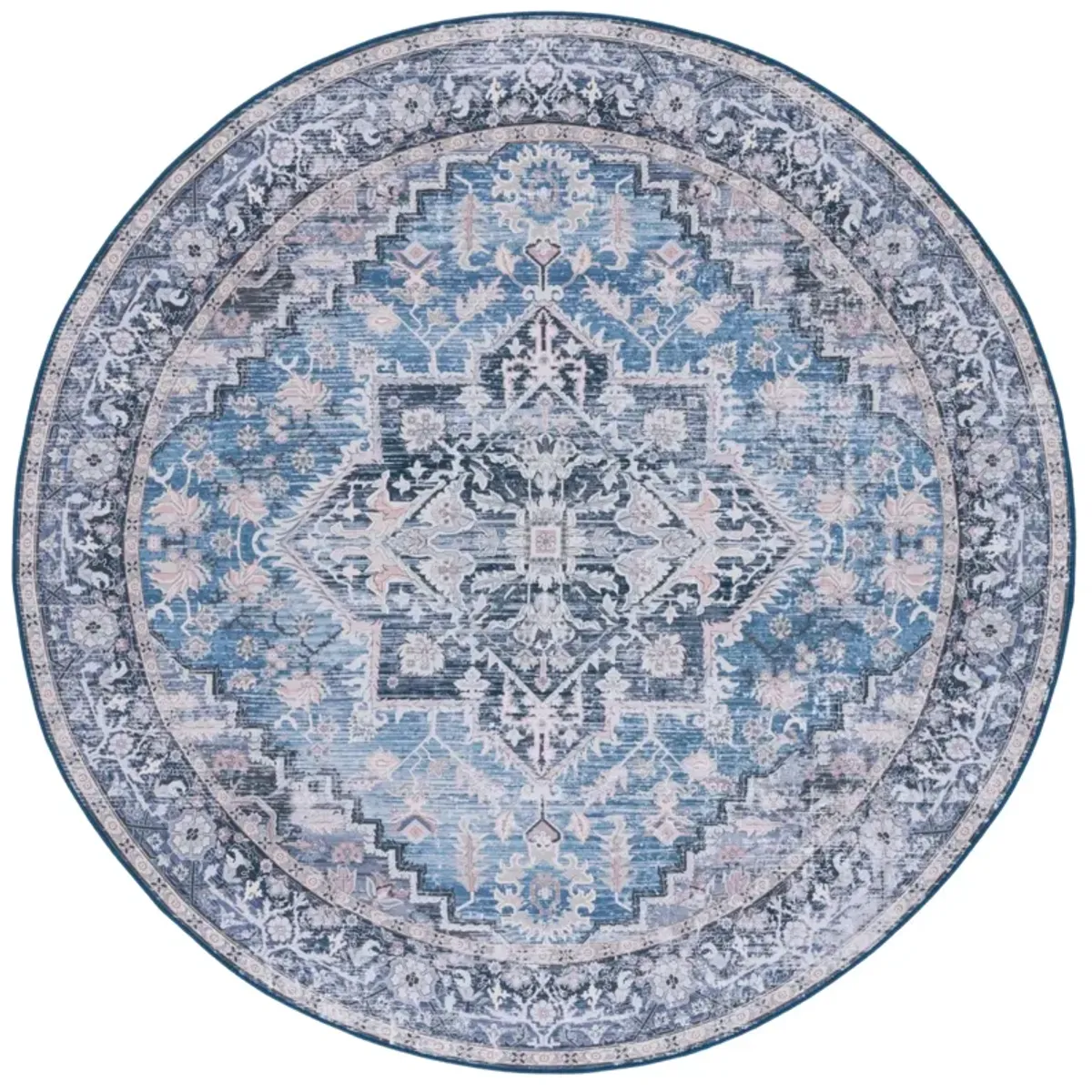 TUCSON 137 M/W S/R BLUE  4' x 4' Round Round Rug