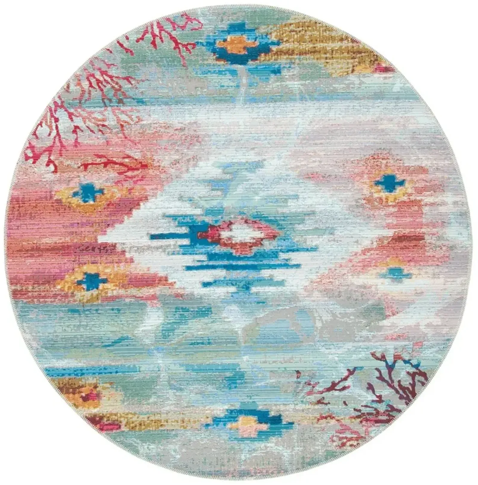 BARBADOS 554 Blue 6'-6' X 6'-6' Round Round Rug