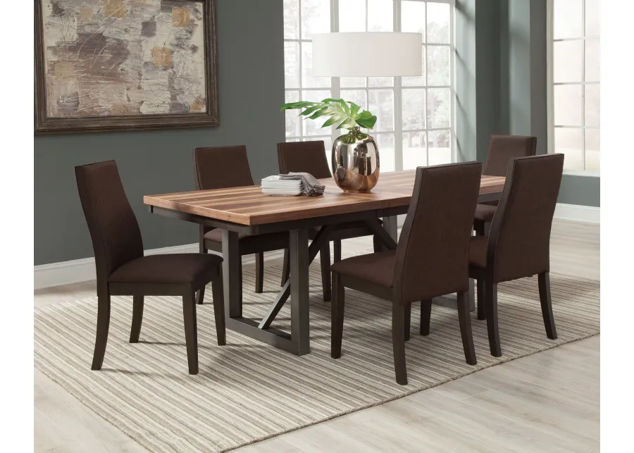 Spring Creek 5-piece Dining Room Set Natural Walnut and Rich Cocoa Brown