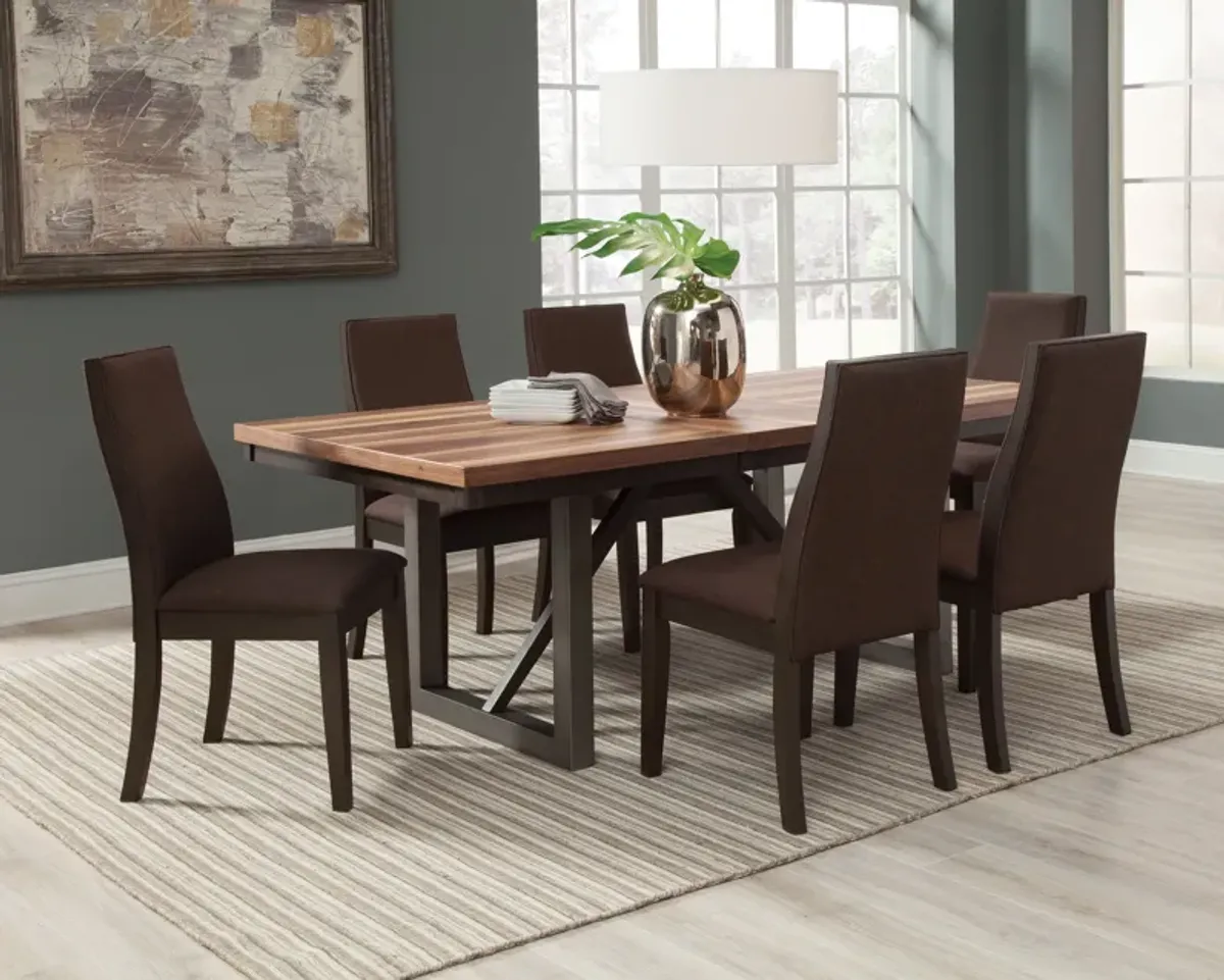 Spring Creek 5-piece Dining Room Set Natural Walnut and Rich Cocoa Brown