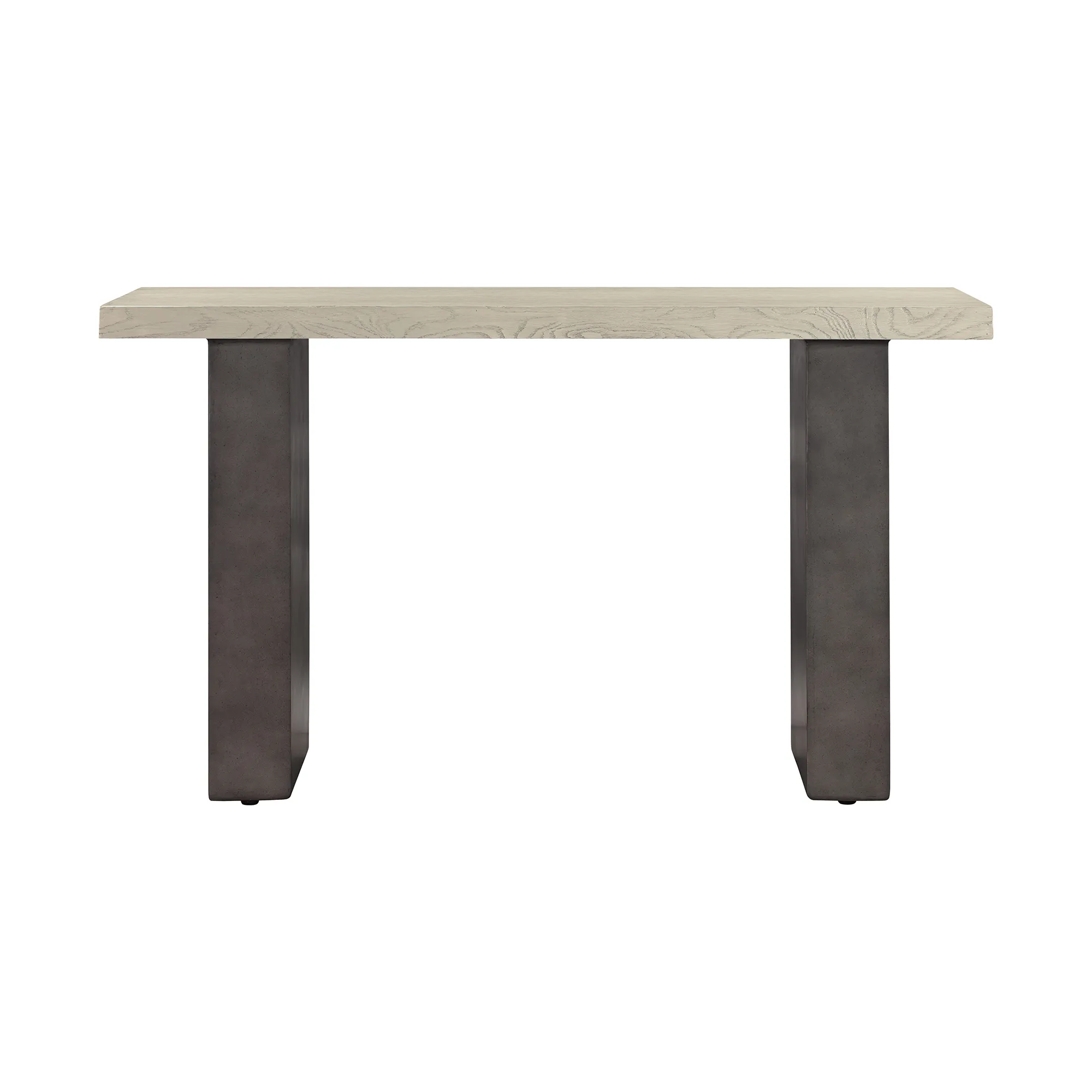 Abbey Concrete and Gray Oak Wood Console Table