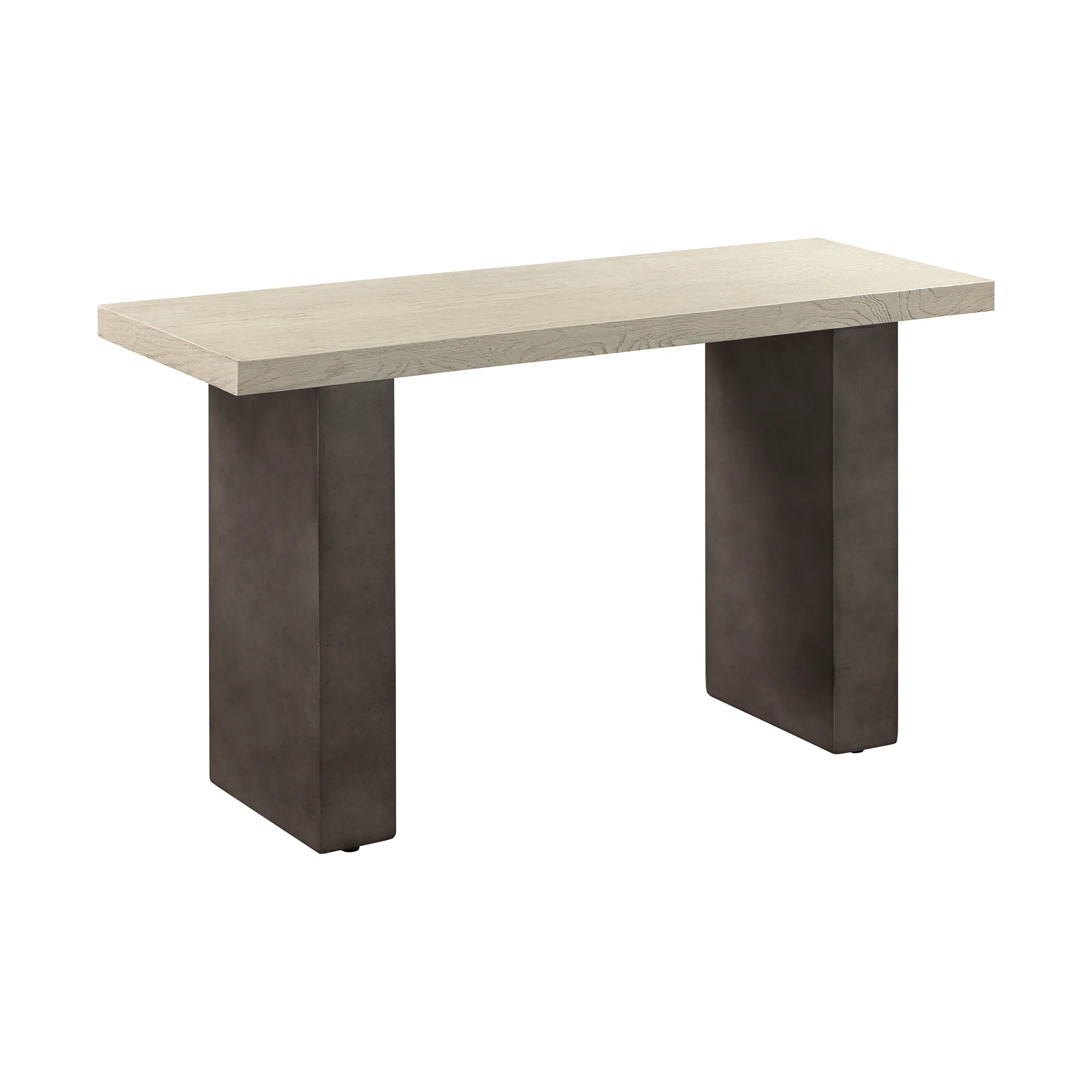 Abbey Concrete and Gray Oak Wood Console Table