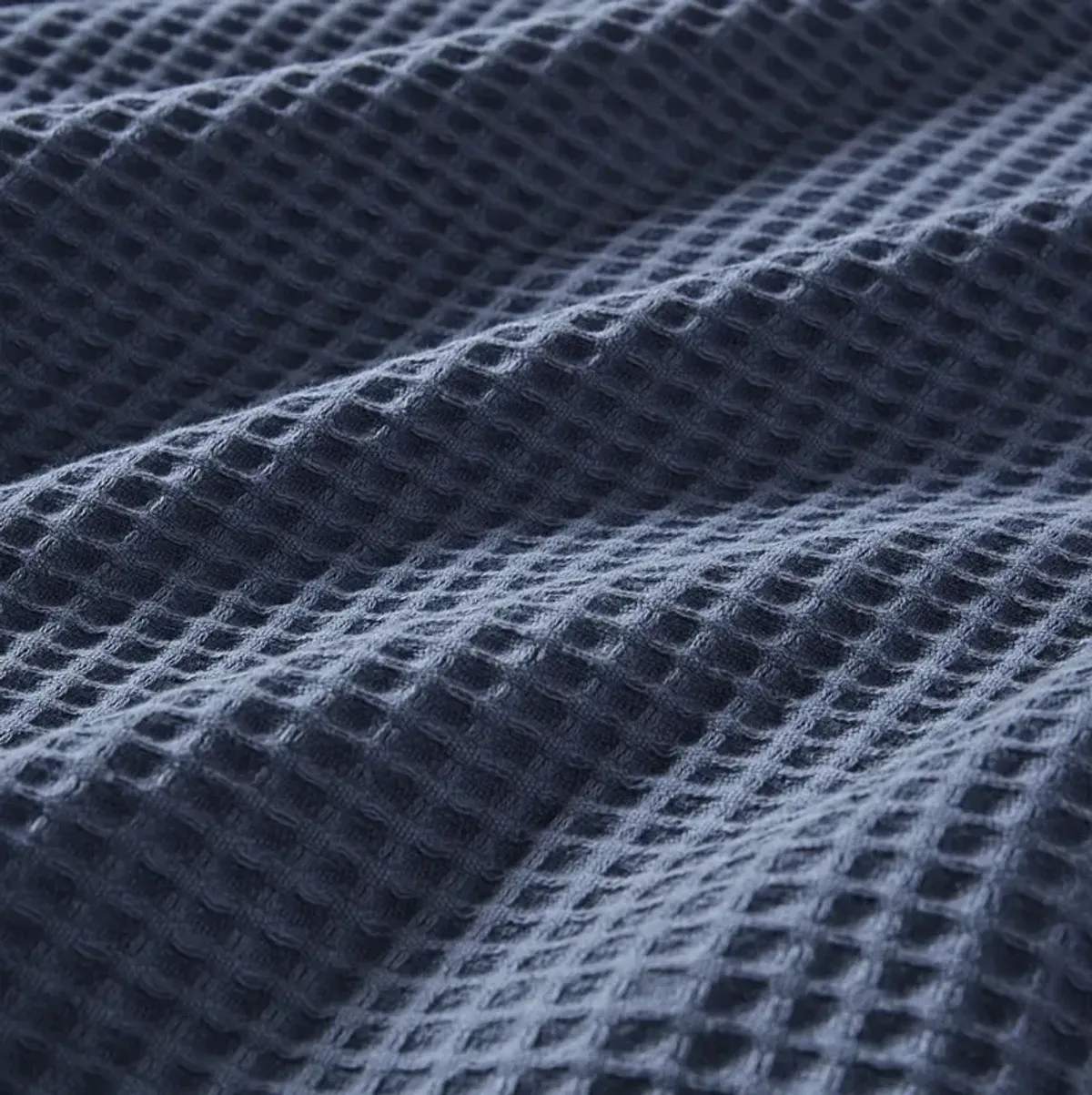 Beautyrest Cotton Waffle Weave Indigo Cotton Blanket