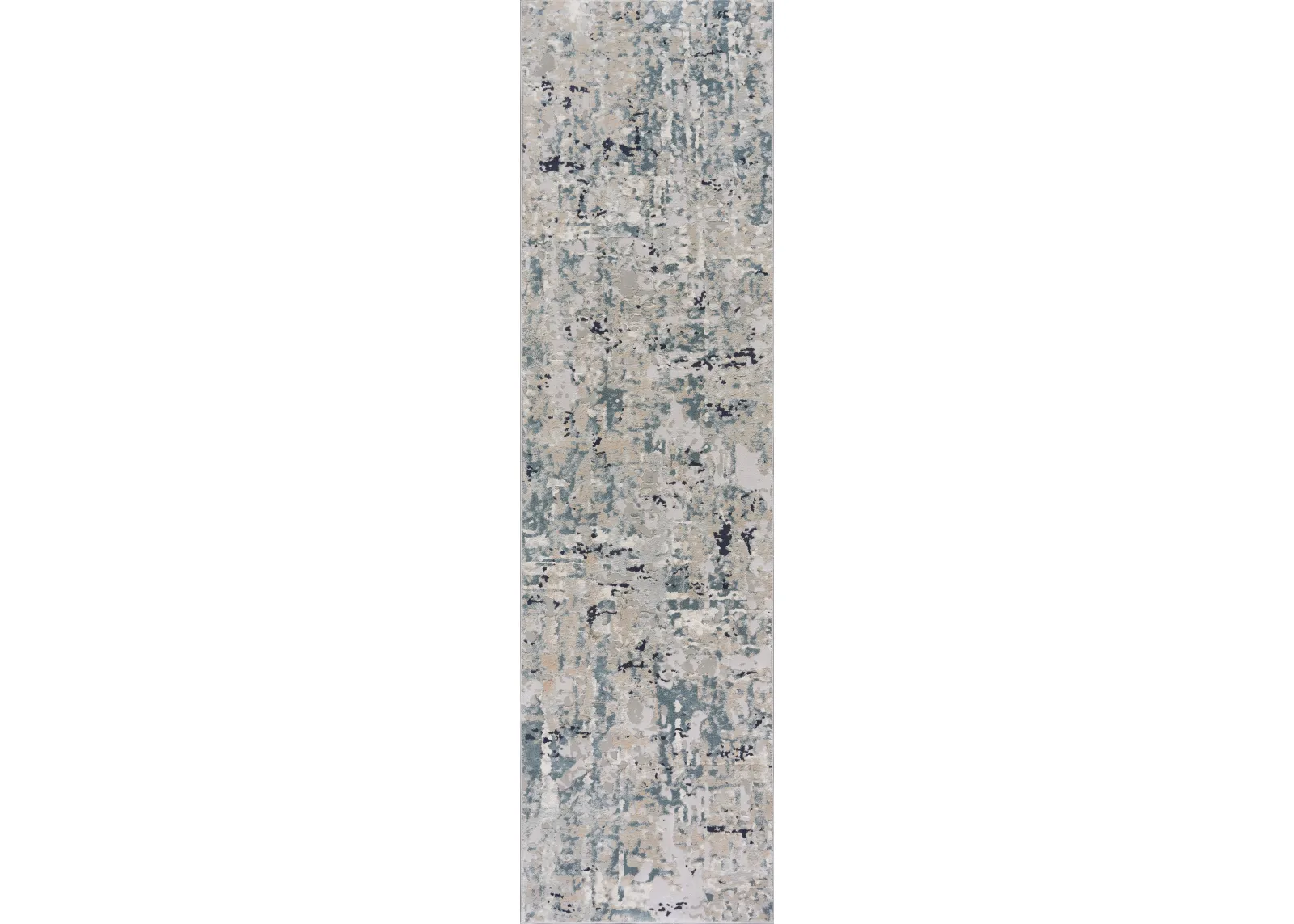 Imagica Neutral Distressed Abstract Contemporary Runner Rug 2'2" x 7'7"