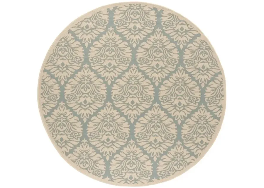 LINDEN 135 Collection LND135K-6R Aqua / Cream 6'-7" X 6'-7" Round