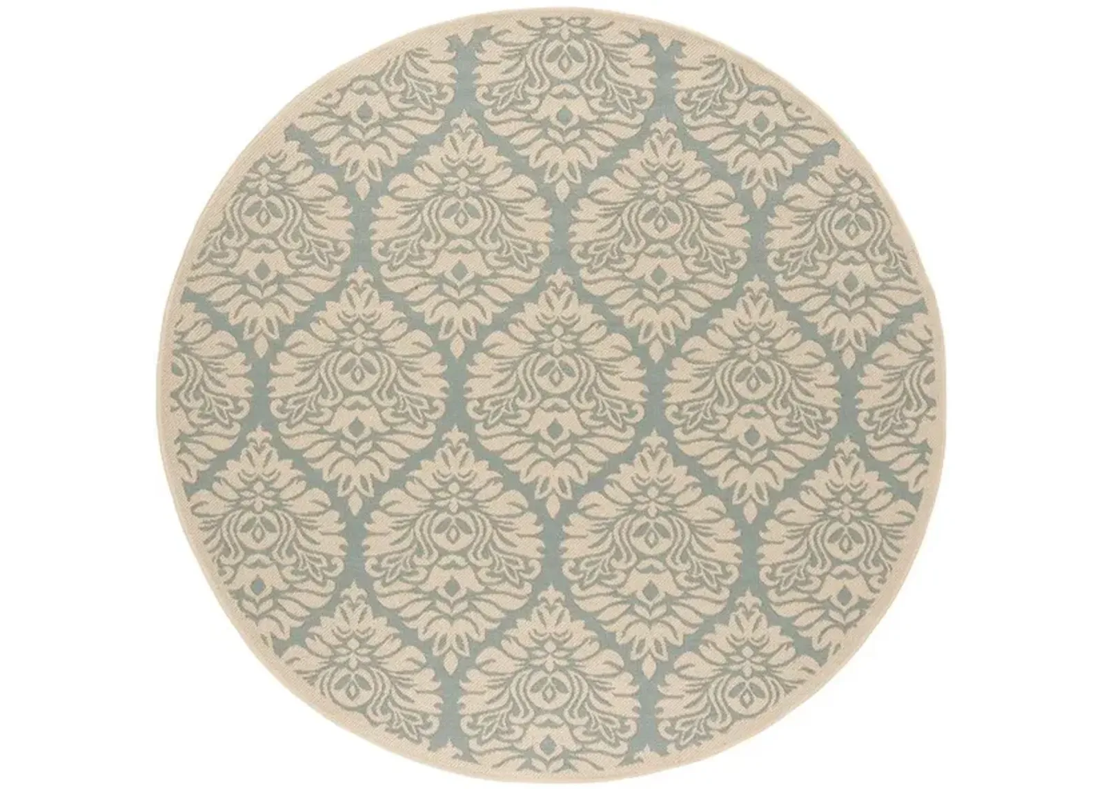 LINDEN 135 Collection LND135K-6R Aqua / Cream 6'-7" X 6'-7" Round