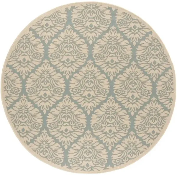 LINDEN 135 Collection LND135K-6R Aqua / Cream 6'-7" X 6'-7" Round