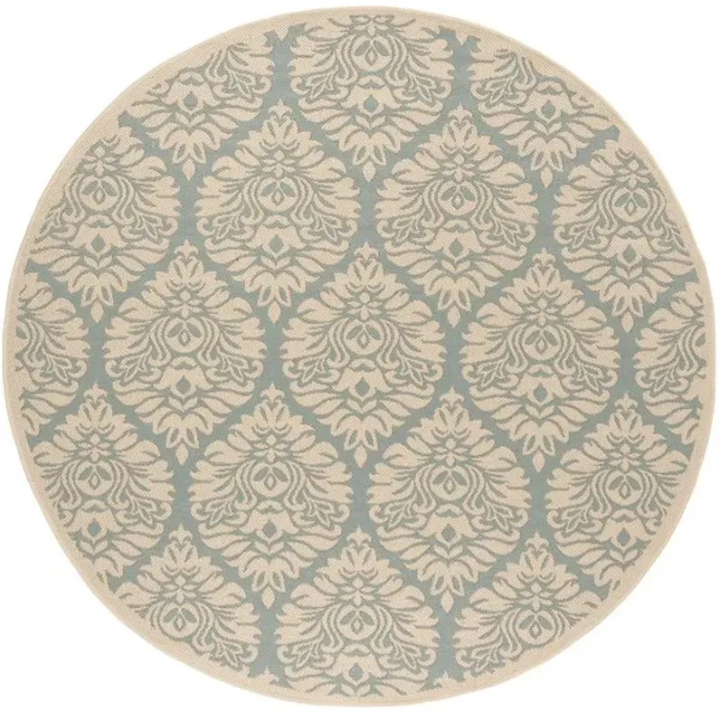 LINDEN 135 Collection LND135K-6R Aqua / Cream 6'-7" X 6'-7" Round