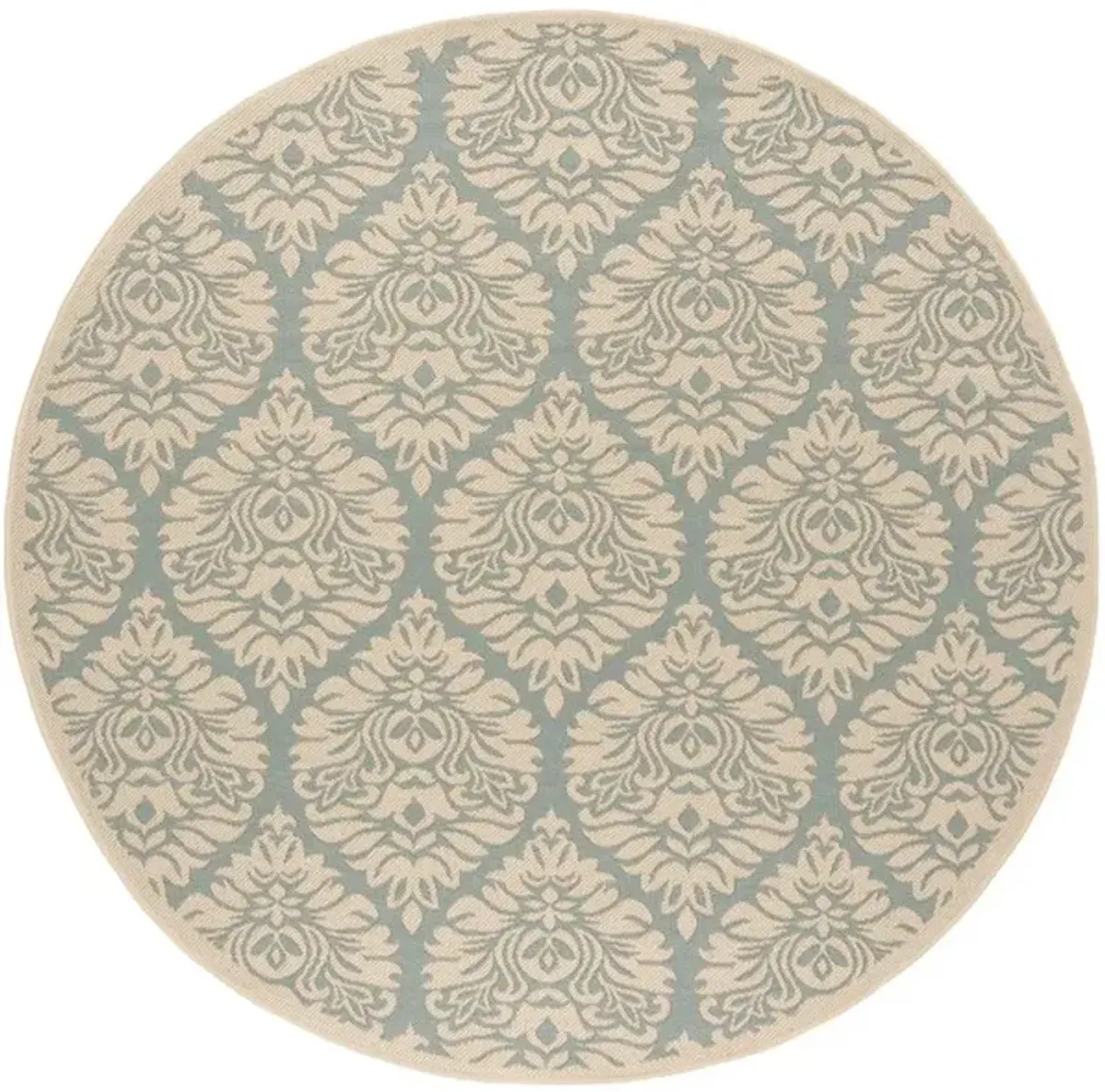 LINDEN 135 Collection LND135K-6R Aqua / Cream 6'-7" X 6'-7" Round