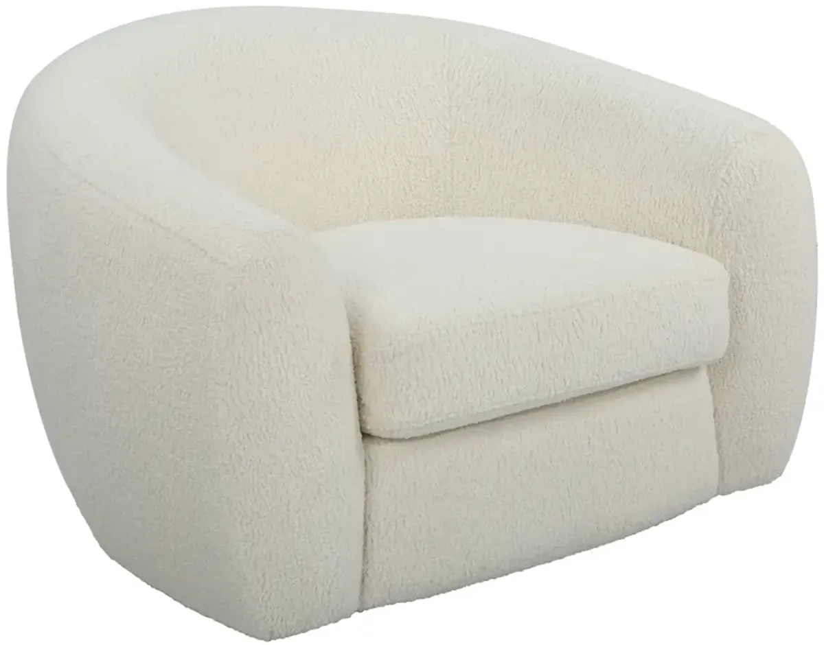 Capra  Art Deco White Swivel Chair