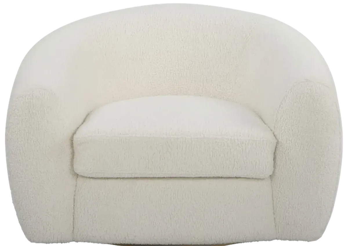 Capra  Art Deco White Swivel Chair