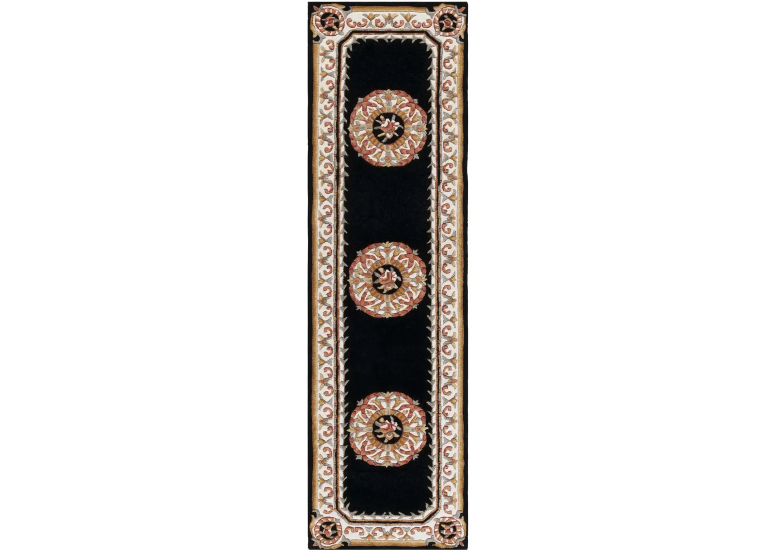 NAPLES 901 BLACK  2'-3' x 8' Runner Rug