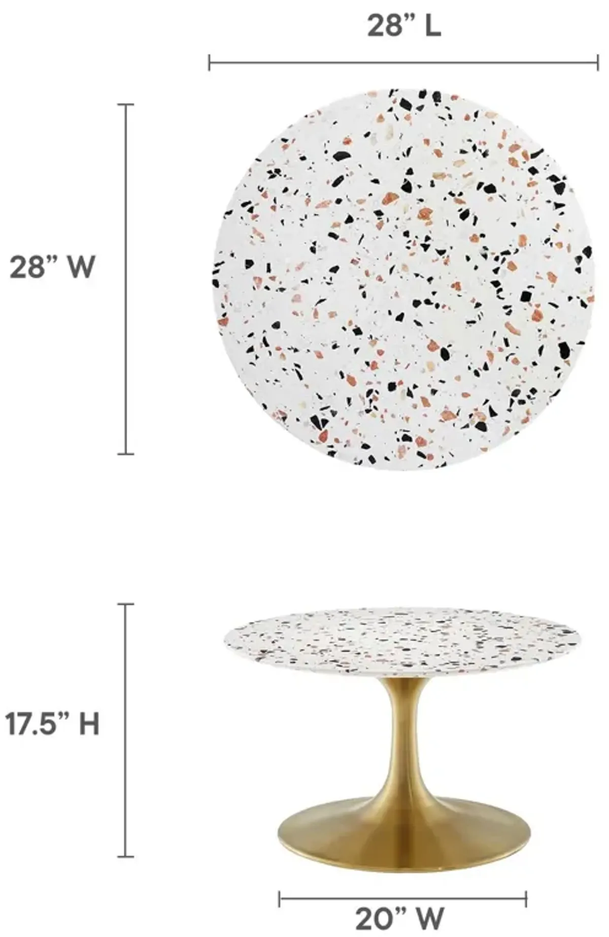 Lippa 28" Round Terrazzo Coffee Table