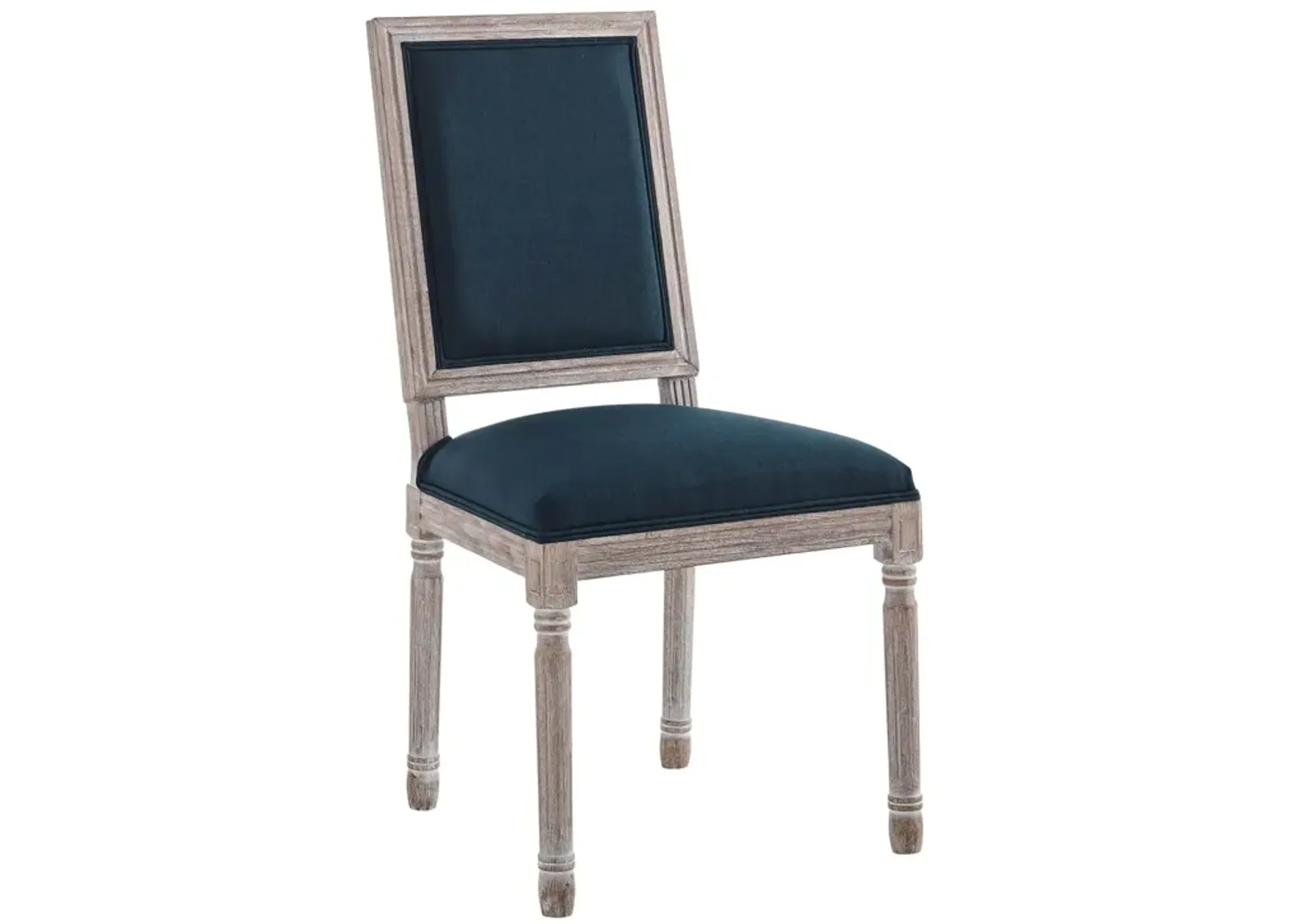 Court French Vintage Upholstered Fabric Dining Side Chair