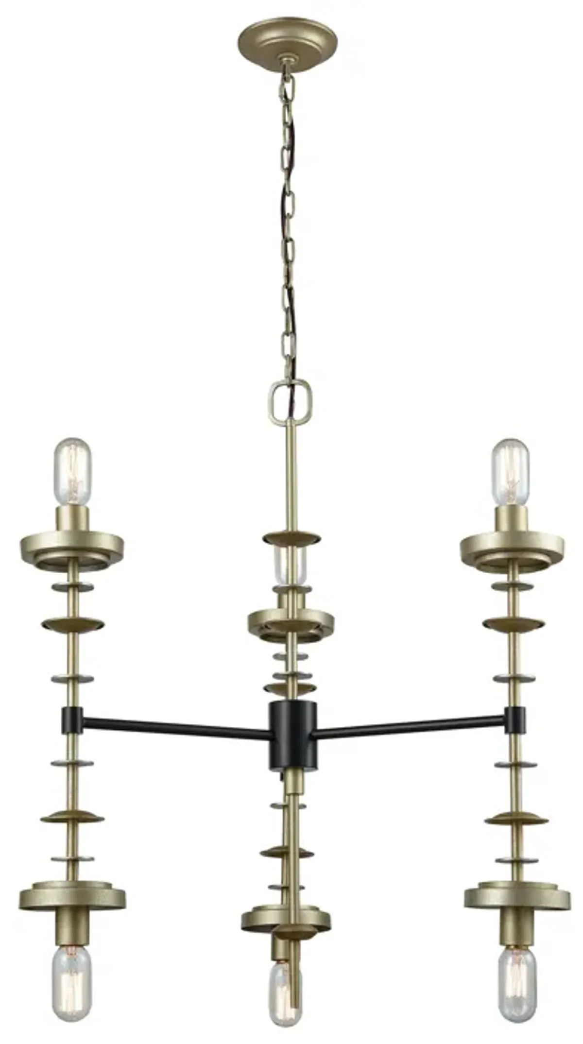 Orion 28" Wide 6-Light Chandelier - Antique Gold Leaf