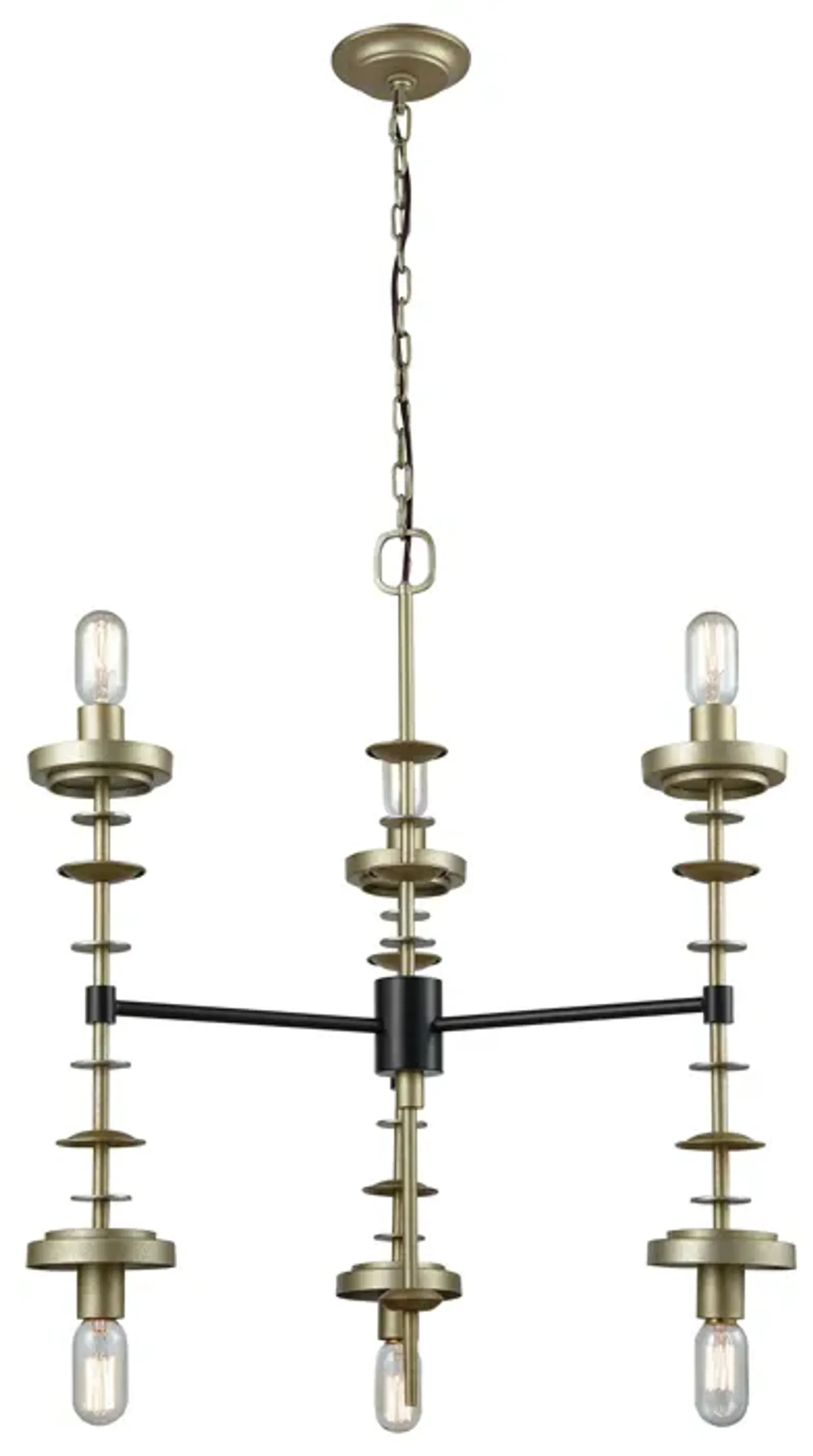 Orion 28" Wide 6-Light Chandelier - Antique Gold Leaf