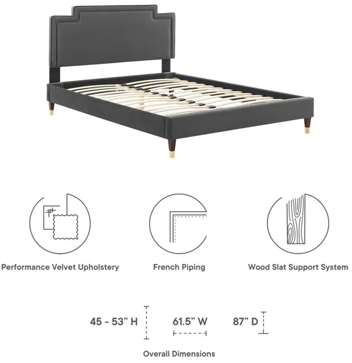 Liva Performance Velvet Queen Bed