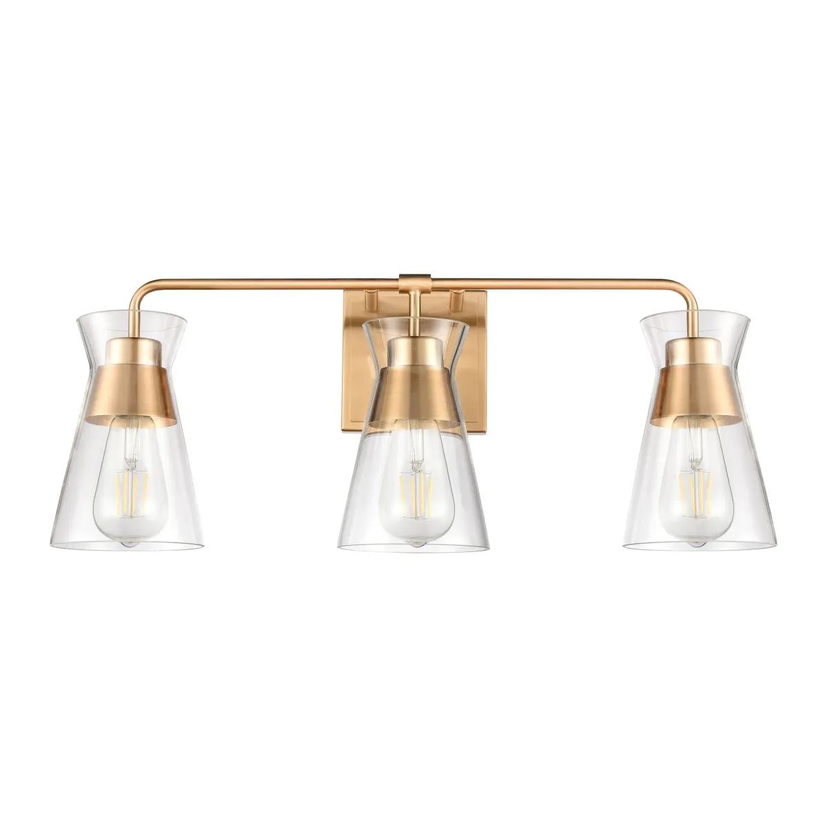 Brookville 22" Wide 3-Light Vanity Light - Burnished Brass