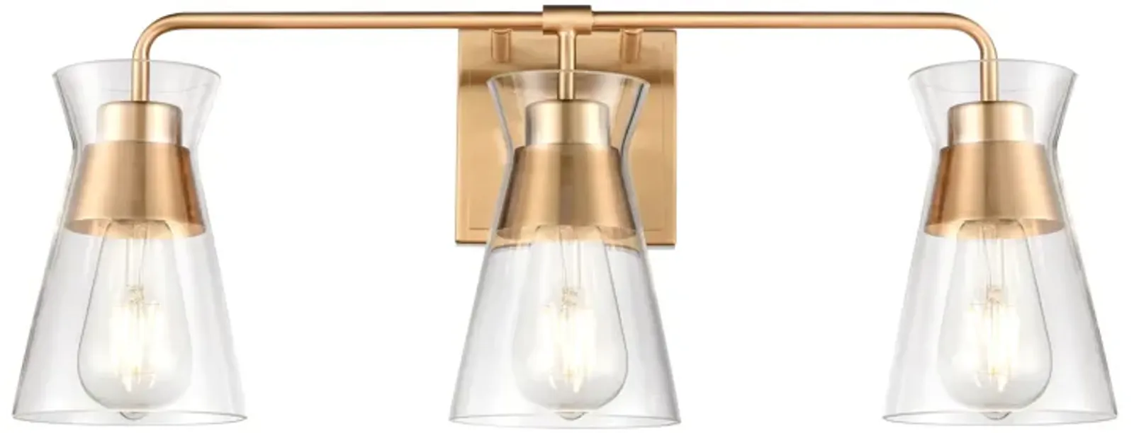 Brookville 22" Wide 3-Light Vanity Light - Burnished Brass