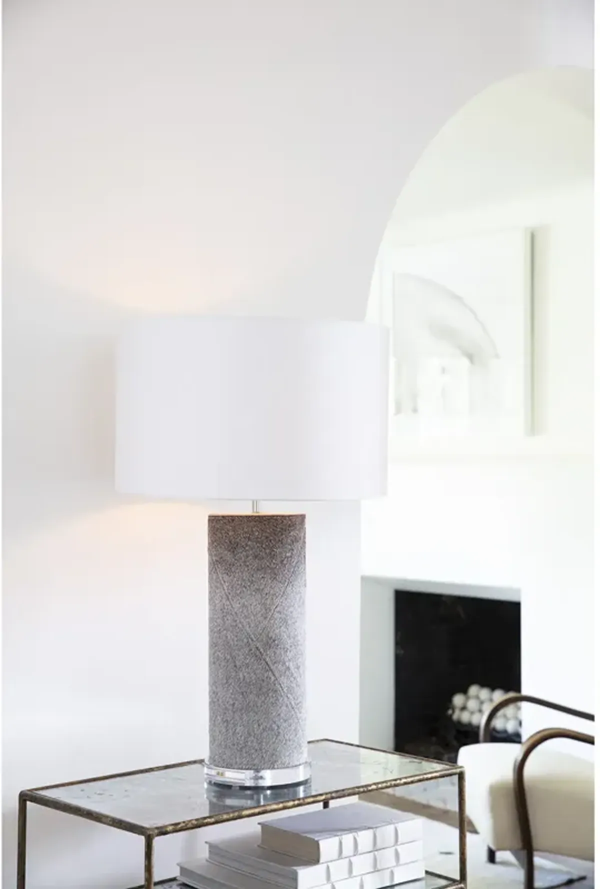 Andres Column Table Lamp (Grey)