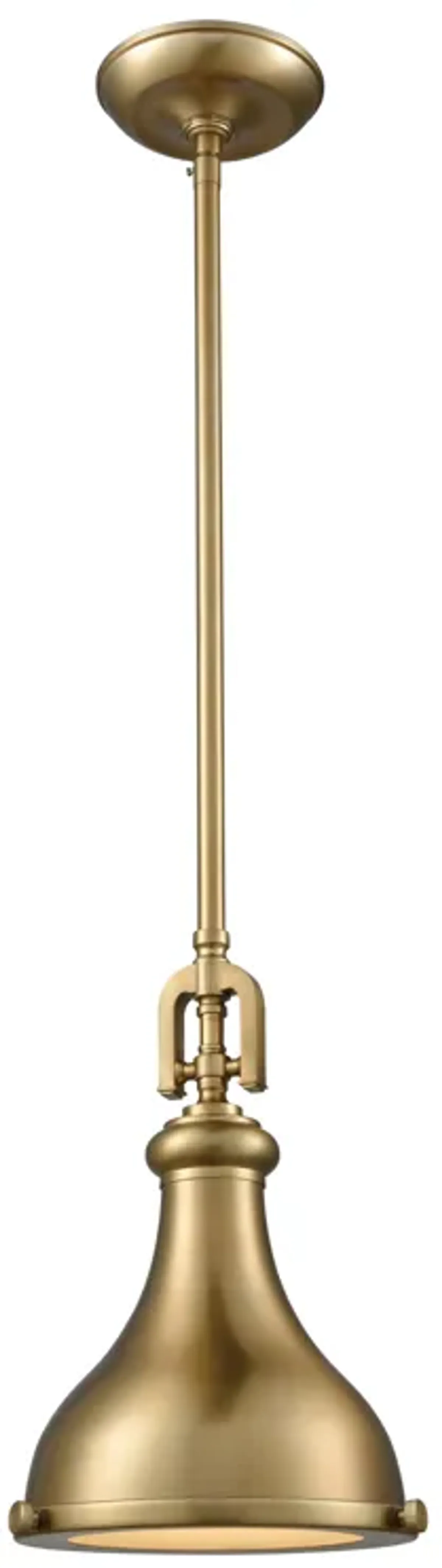 Rutherford 9" Wide 1-Light Mini Pendant - Satin Brass