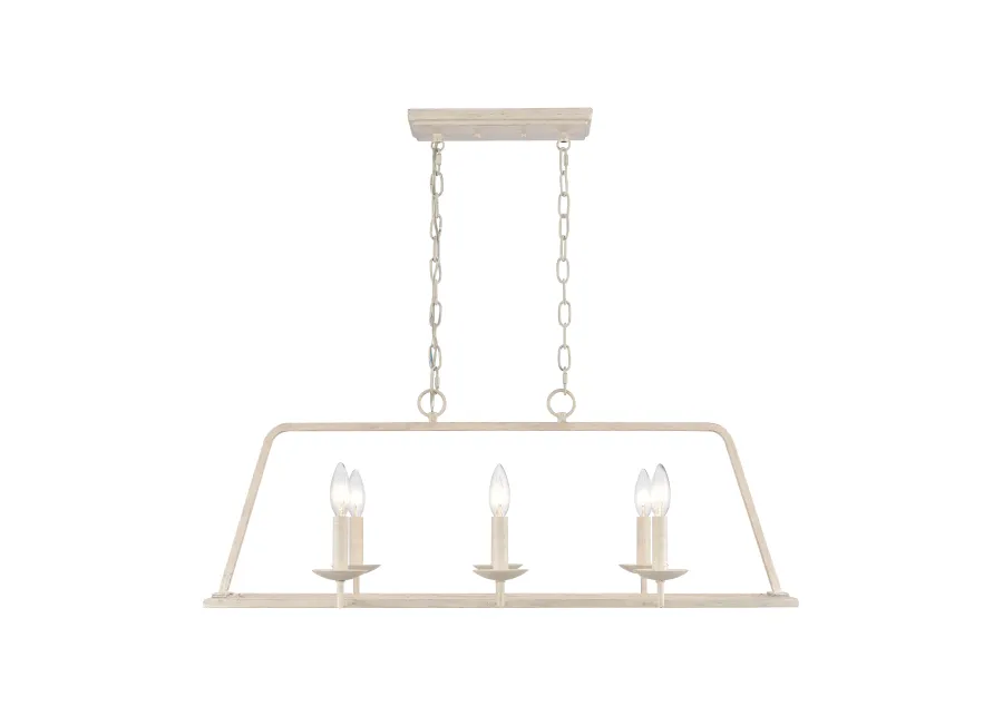 Joanie 34'' Wide 6-Light Linear Chandelier - Antique White