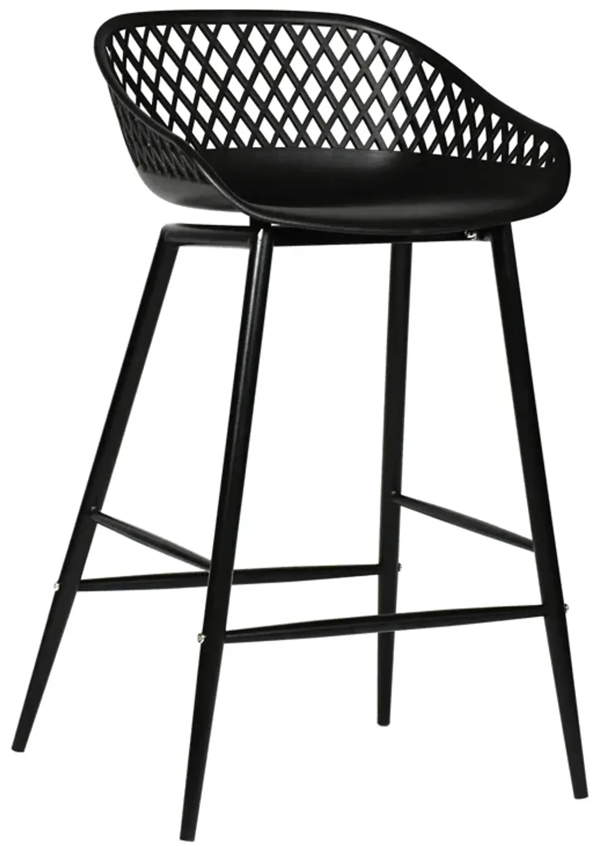 PIAZZA OUTDOOR COUNTER STOOL BLACK-SET OF TWO