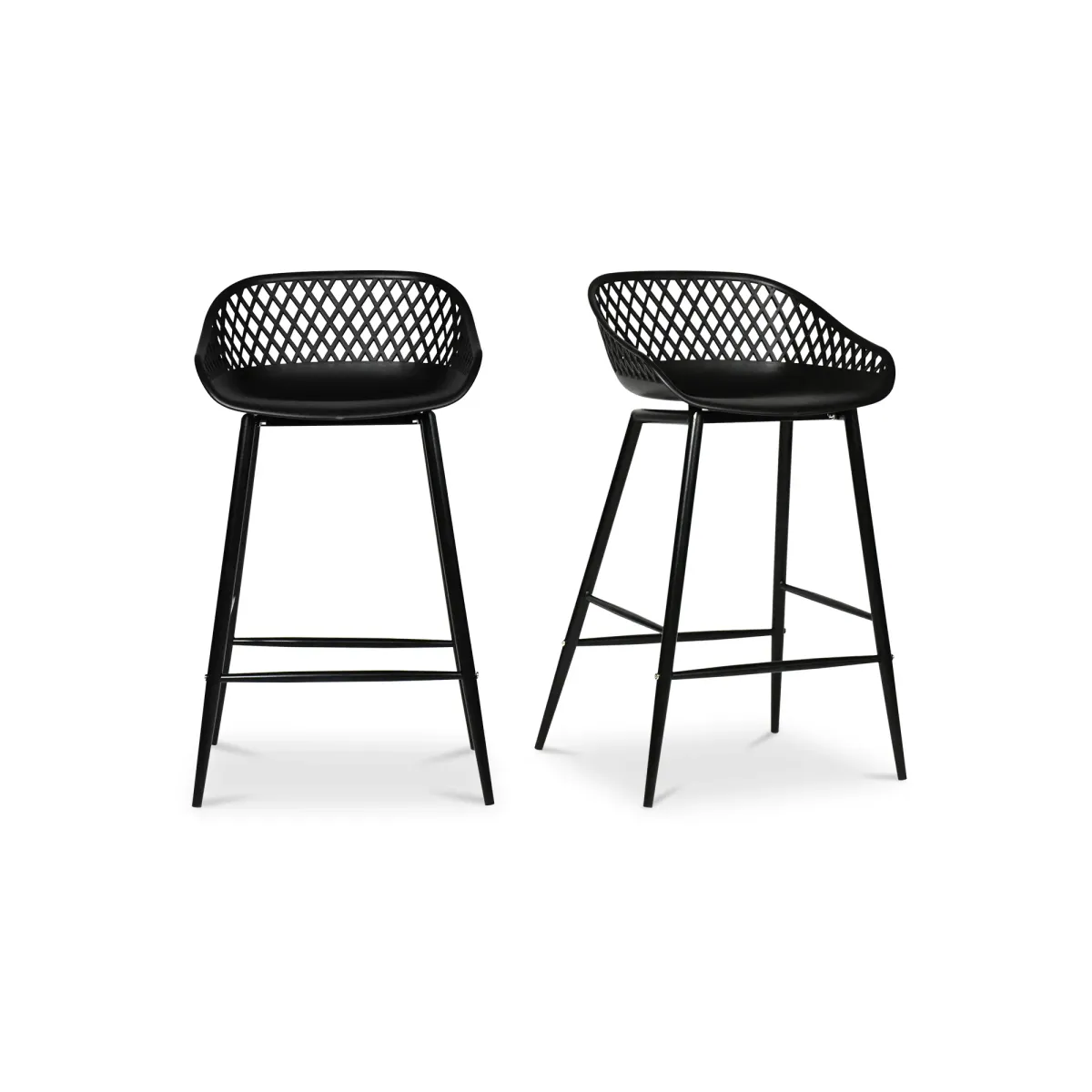 PIAZZA OUTDOOR COUNTER STOOL BLACK-SET OF TWO