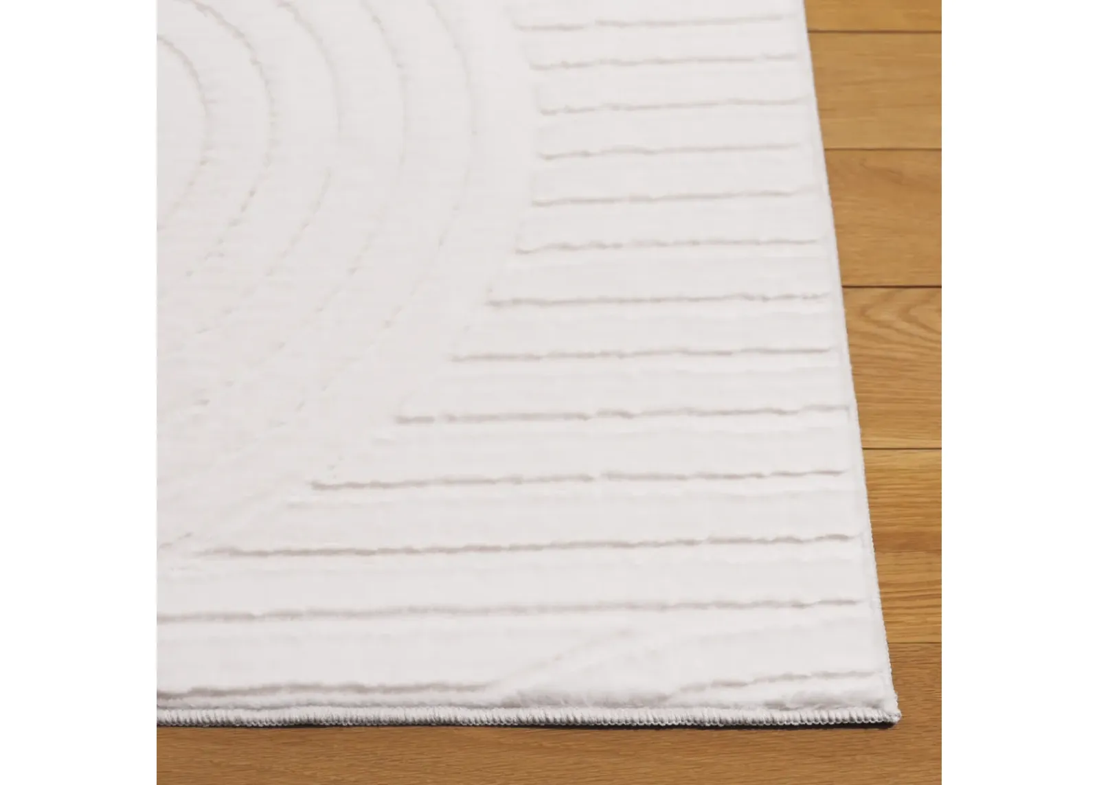 FAUX FUR RUG 878 IVORY 6' x 6' Square Square Rug