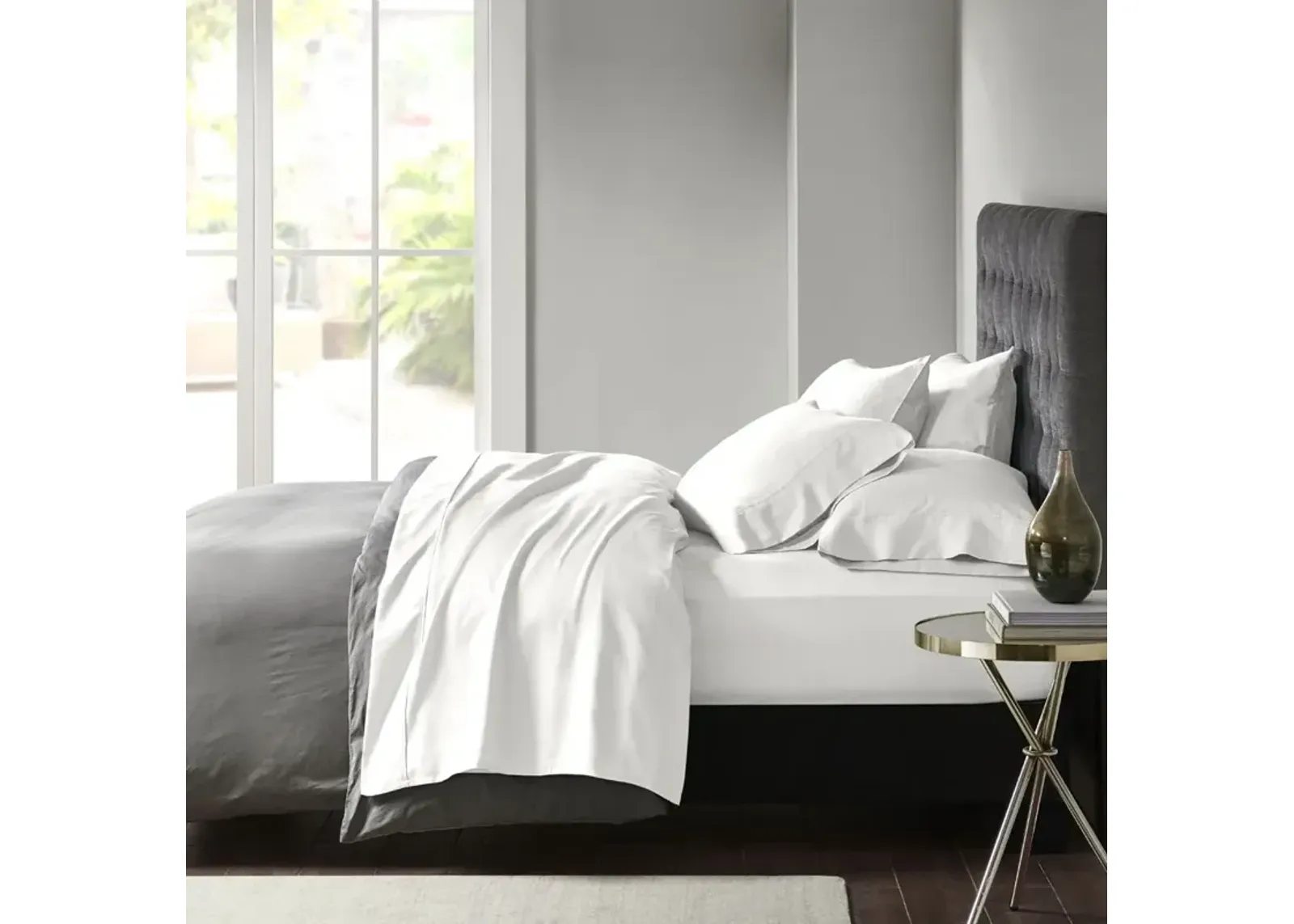 Madison Park 800 Thread Count White Cotton Blend Sateen Sheet Set