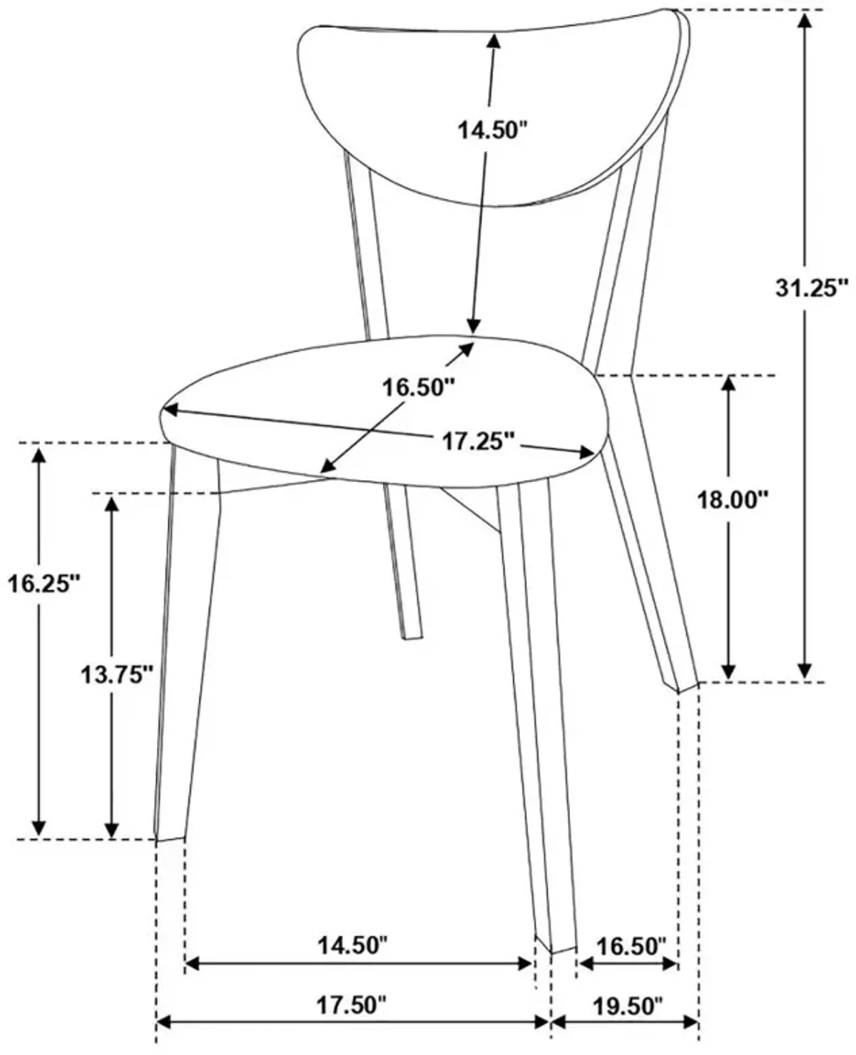 Alexzander Dining Side Chairs with Curved Backs - Set of 2