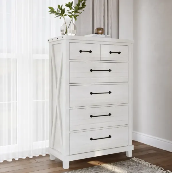 Yosemite Solid Wood Chest in Rustic White (2024)