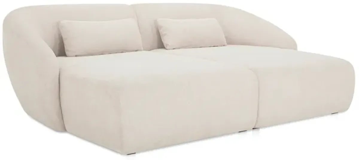 Amelia Double Chaise Modular Sectional Warm White