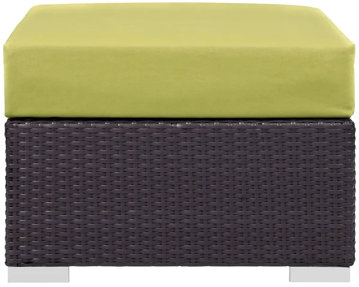 Convene Outdoor Patio Fabric Square Ottoman