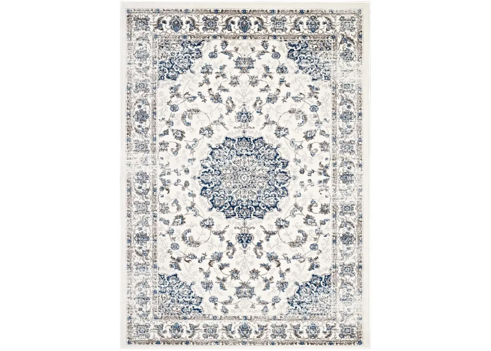 Lilja Distressed Vintage Persian Medallion 5x8 Area Rug