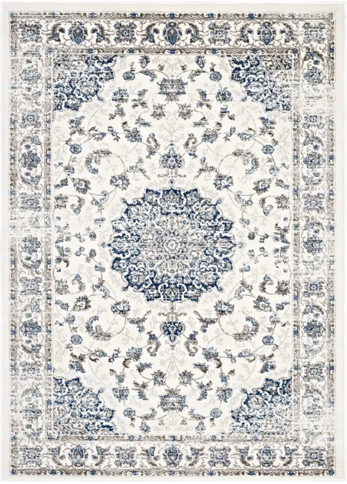 Lilja Distressed Vintage Persian Medallion 5x8 Area Rug