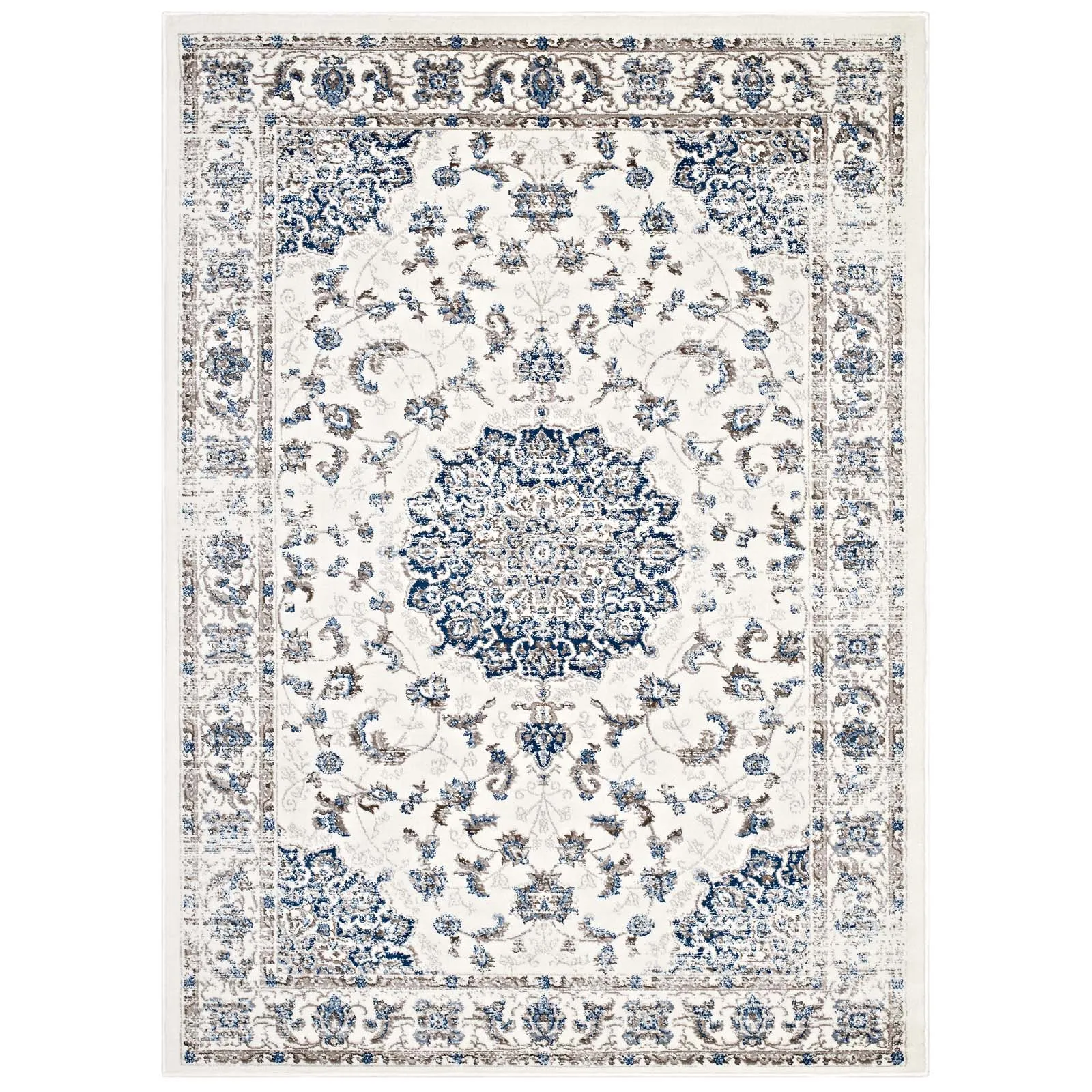 Lilja Distressed Vintage Persian Medallion 5x8 Area Rug