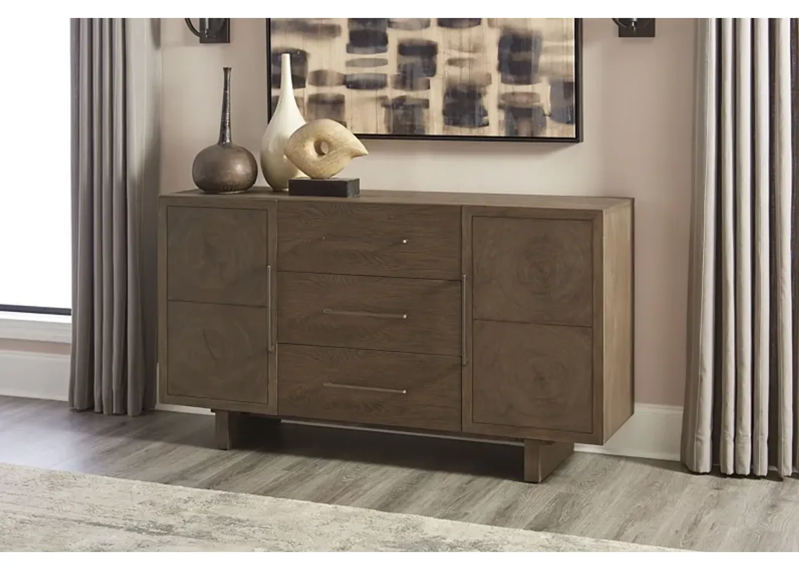 Oakland Three-Drawer Sideboard in Brunette