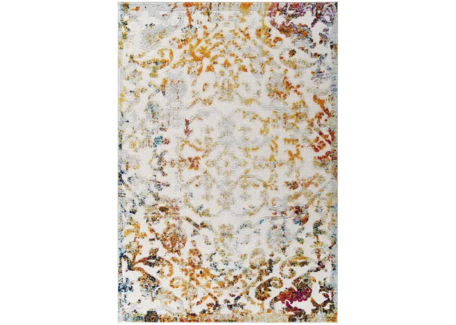 Reflect Primrose Ornate Floral Lattice 5x8 Indoor/Outdoor Area Rug