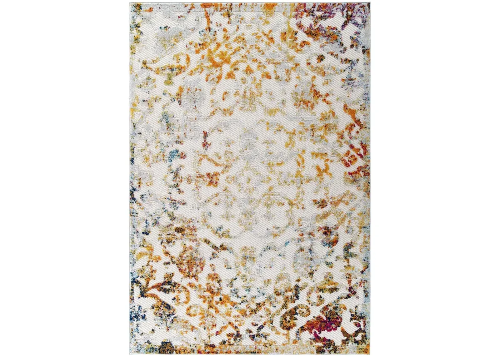 Reflect Primrose Ornate Floral Lattice 5x8 Indoor/Outdoor Area Rug