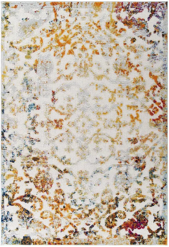 Reflect Primrose Ornate Floral Lattice 5x8 Indoor/Outdoor Area Rug