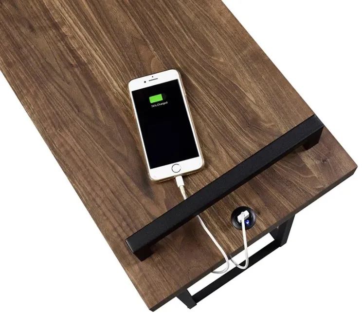 Kelsie C-Shaped Accent Table with Usb Charging Port