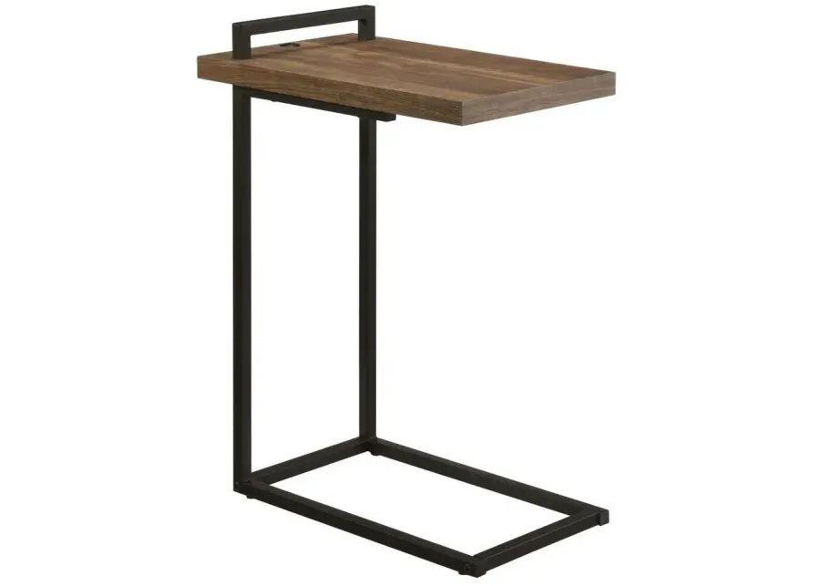 Kelsie C-Shaped Accent Table with Usb Charging Port