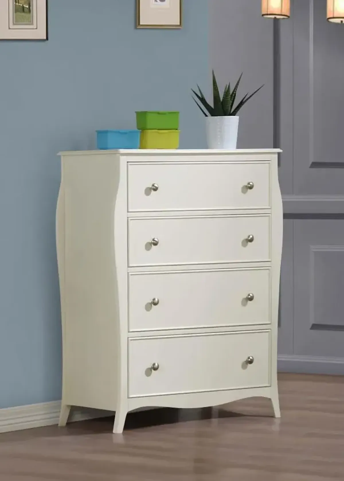 Dominique 4-drawer Chest Cream White