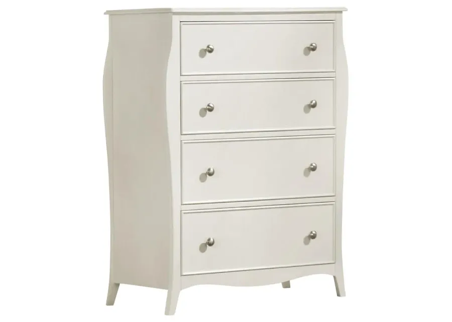 Dominique 4-drawer Chest Cream White