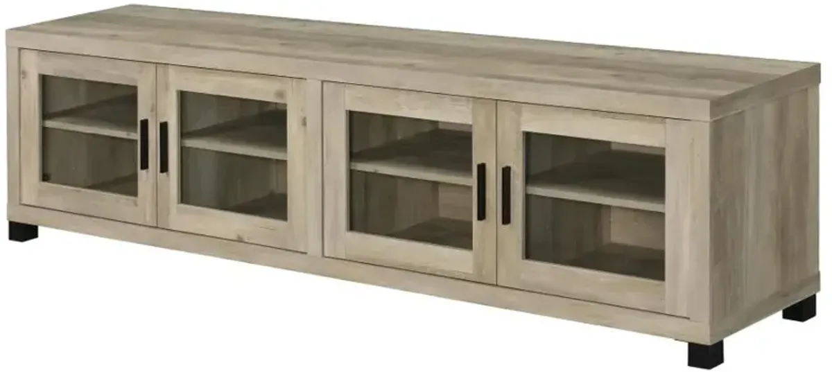 Abdiel Rectangular Tv Console with Glass Doors