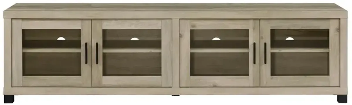 Abdiel Rectangular Tv Console with Glass Doors